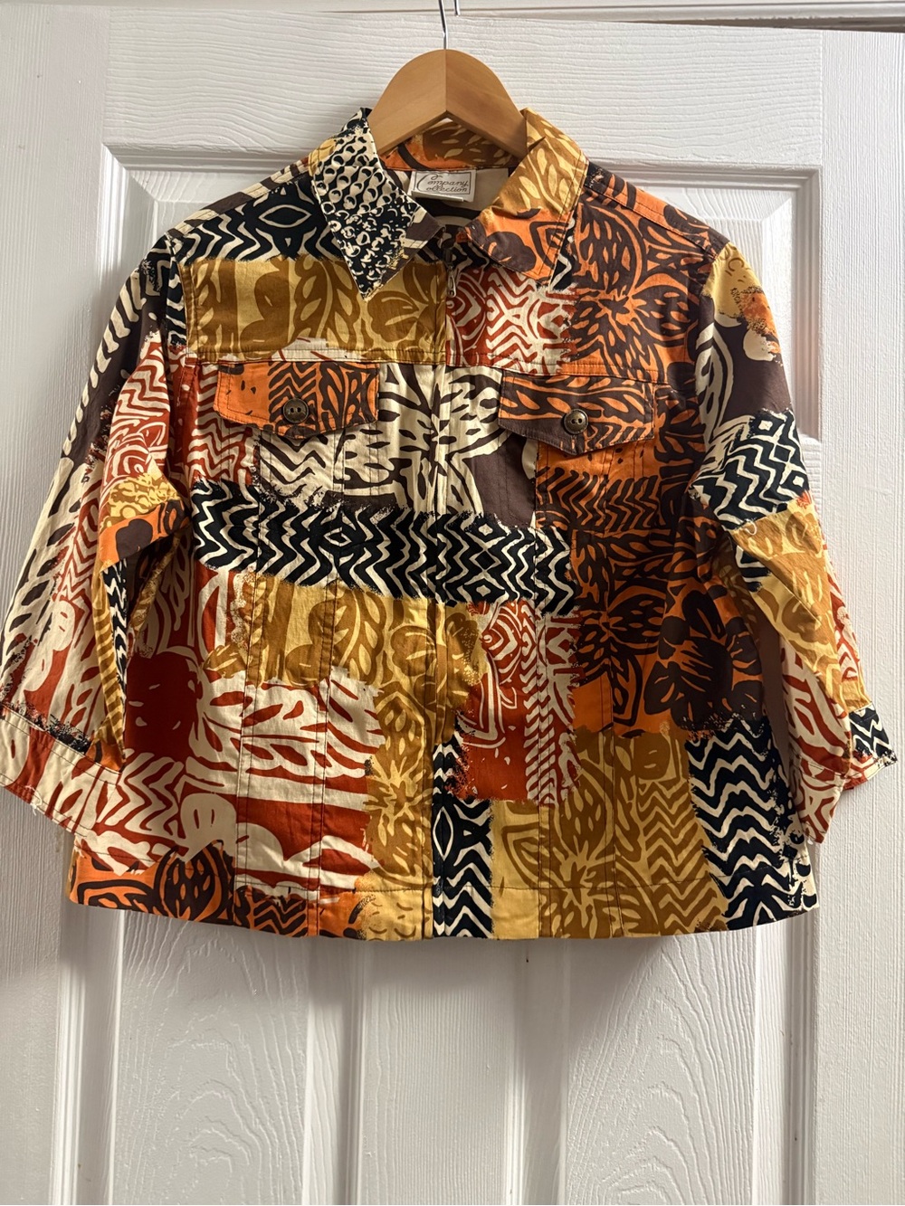 Company Collection Multicolor Three-Quarter Sleeve, Zip Up Size 16P